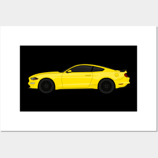 MUSTANG GT YELLOW Posters and Art